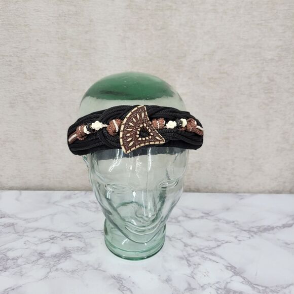 Black and Brown Beaded Headband Or Belt - Picture 1 of 14